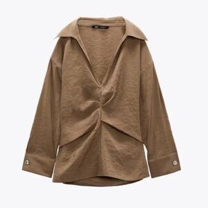 Zara Gathered Blouse